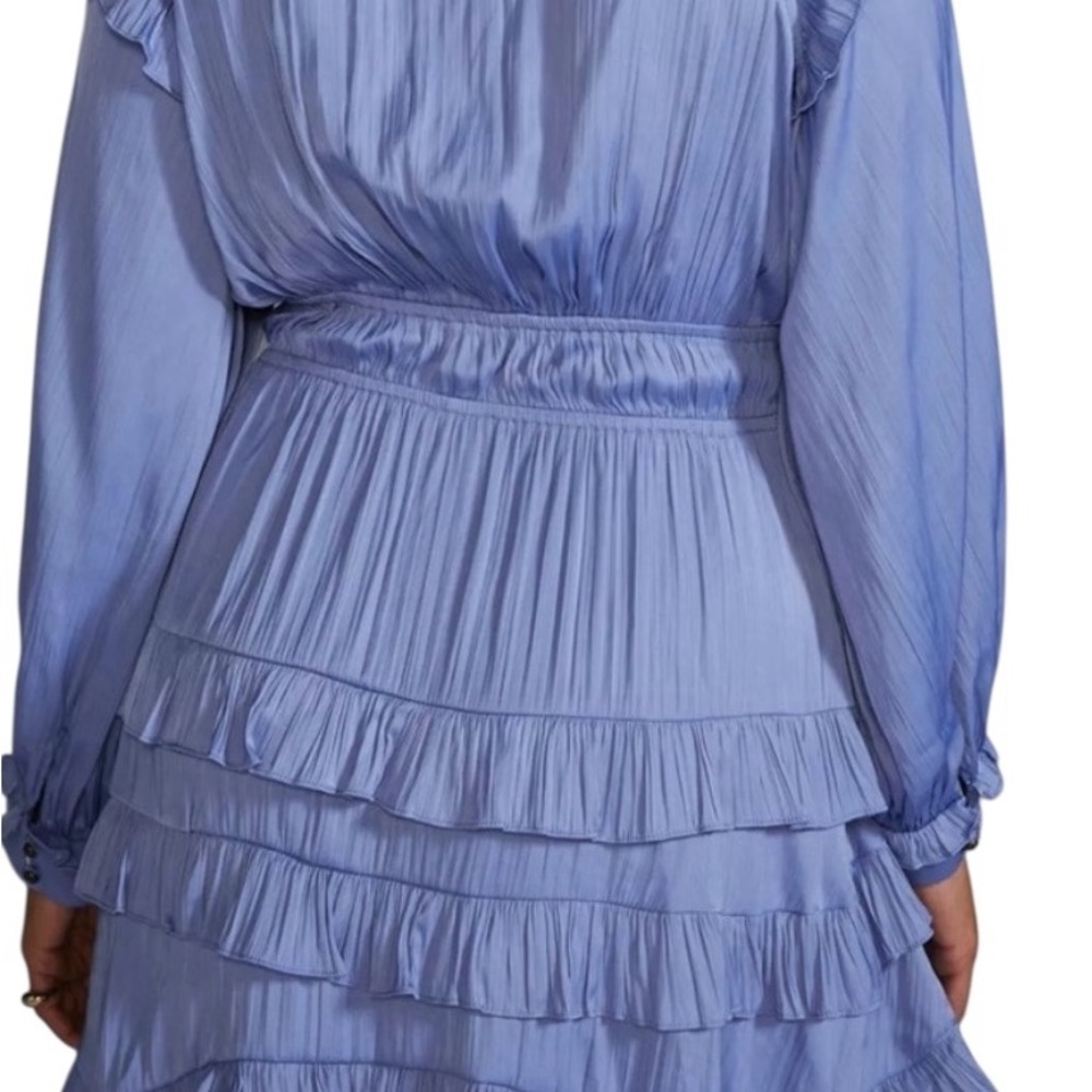 Anthropologie Women Purple Tiered Ruffle Mini Dress Boho Sz S - Picture 4 of 12